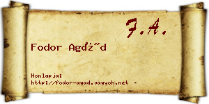 Fodor Agád névjegykártya