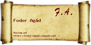 Fodor Agád névjegykártya