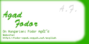 agad fodor business card